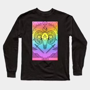 Zodiac sign tarot card Aries Long Sleeve T-Shirt